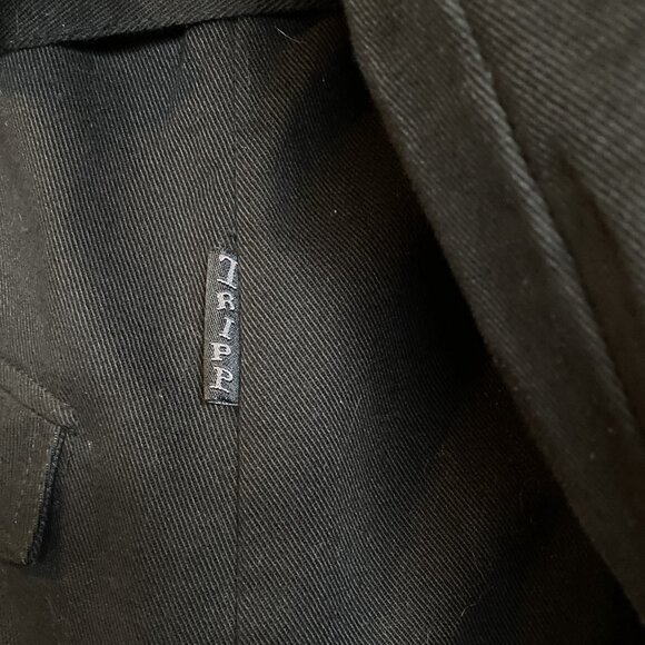 Tripp NYC Women's Black Y2K Jacket, Sz Large, Canvas Zipper Snaps Studs Faux Fur - Picture 7 of 10